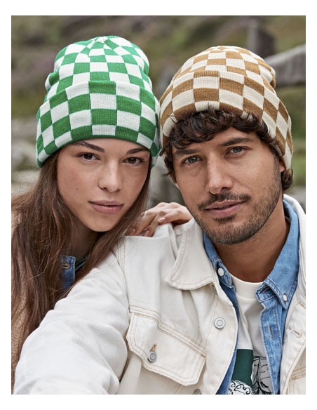 BEE-B531-Checkerboard Beanie 2